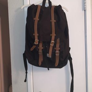 Herschel Little America Laptop Backpack, Black/Tan Synthetic Leather